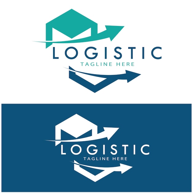 Logística logo icono ilustración vector diseño distribución símbolo entrega de bienes economía finanzas