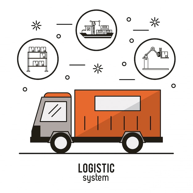 Logística y sistema de entrega infografía