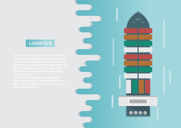 Vector logística de transporte marítimo