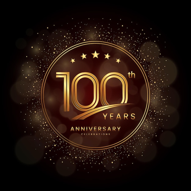 logo del 100 aniversario con brillo dorado