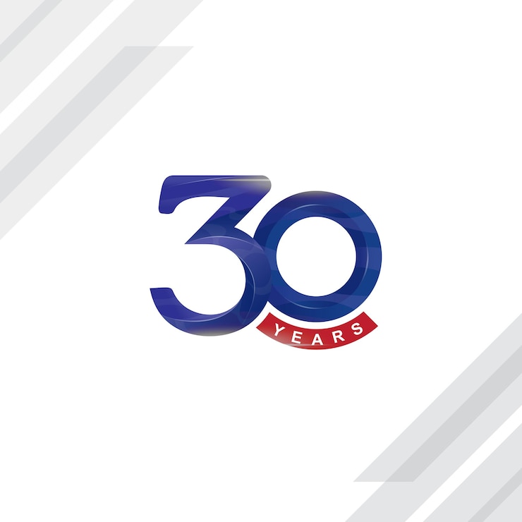 Vector logo 30 aniversario con efecto 3d