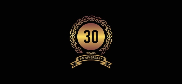 Logo del 30 aniversario con fondo dorado y negro