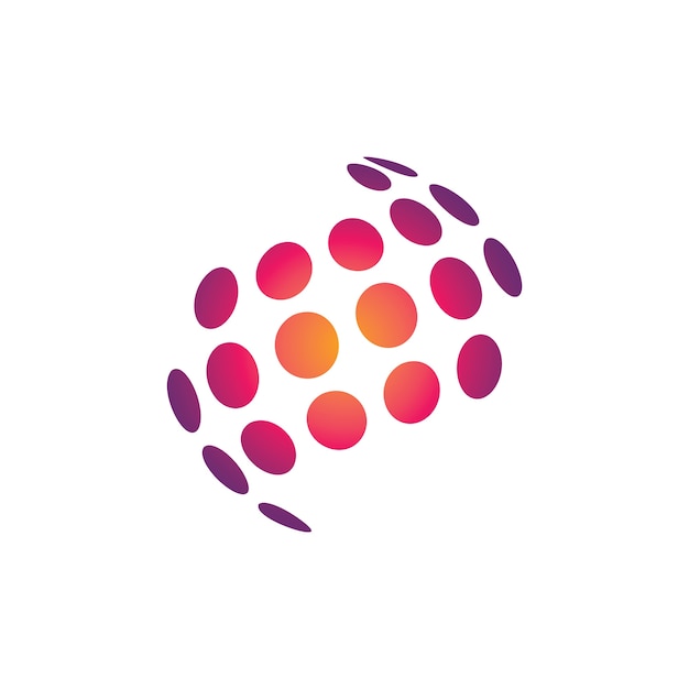 Vector logo 3d dot sphere