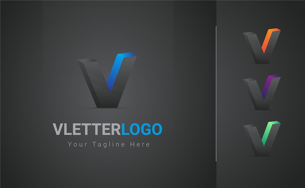 Logo 3d letra V