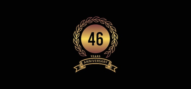 Logo del 46 aniversario con fondo dorado y negro