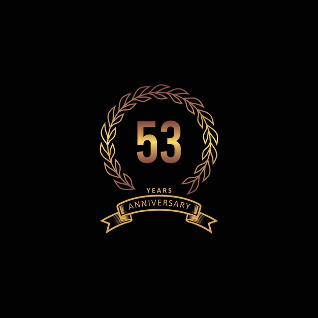 Logo del 53 aniversario con fondo dorado y negro