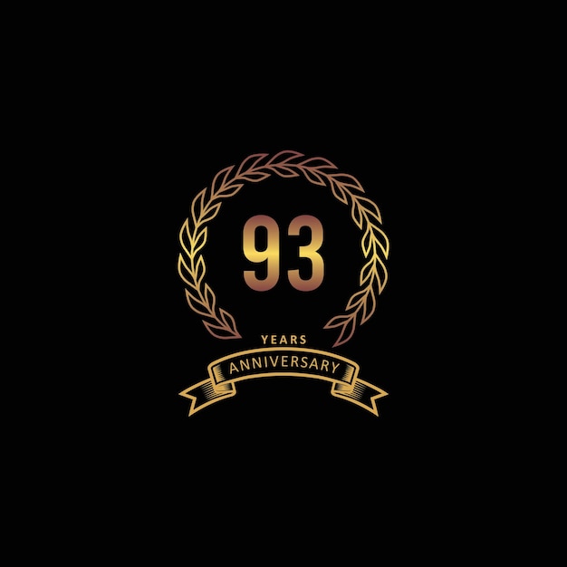 Logo del 93 aniversario con fondo dorado y negro