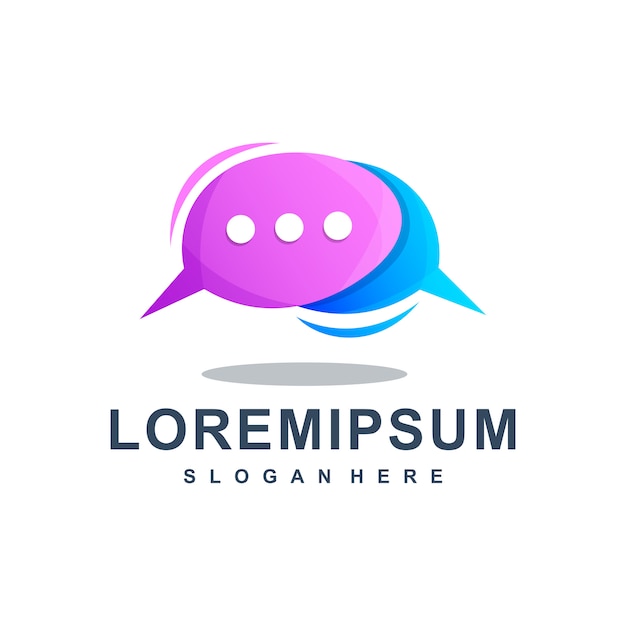 Logo abstracto colorido chat Premium
