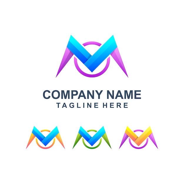 Logo abstracto colorido letra M