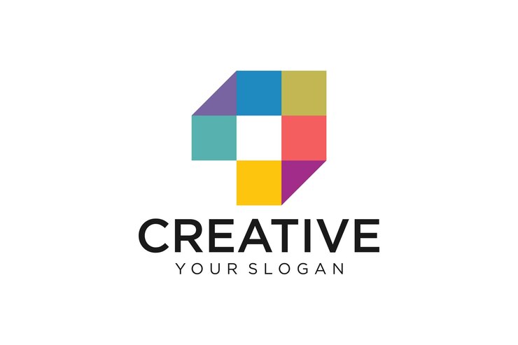 Vector logo abstracto cuadrados multicolores para el diseño de la empresa