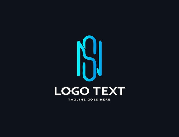 Logo abstracto hecho con tipografía sn colorida