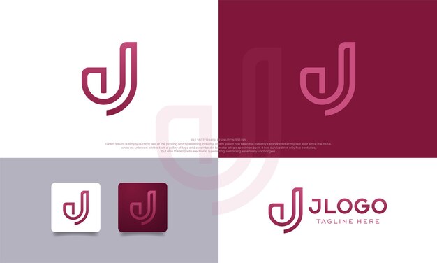 Logo abstracto letra inicial J con diseño moderno