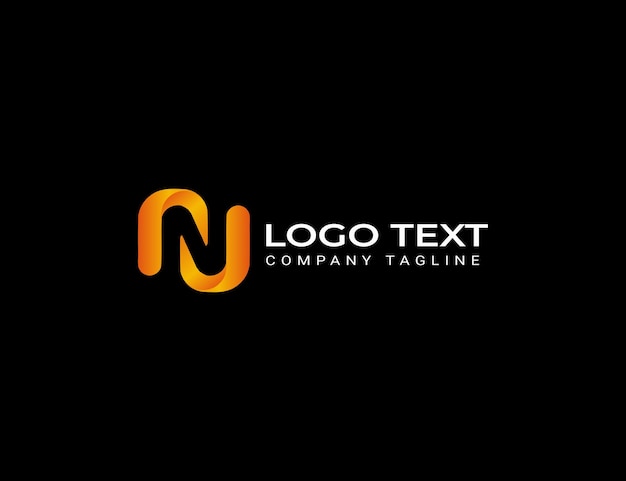 Vector logo abstracto con letra n