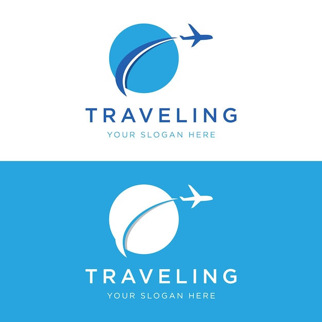 Logo agencia de viajes de verano vacaciones aerolíneas creativelogo para negocios agentes de boletos aéreos vacaciones y empresas