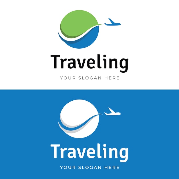 Vector logo agencia de viajes de verano vacaciones aerolíneas creativelogo para negocios agentes de boletos aéreos vacaciones y empresas