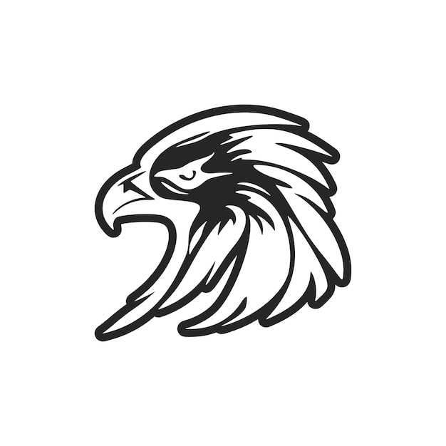 Un logo de águila en blanco y negro en forma de vector