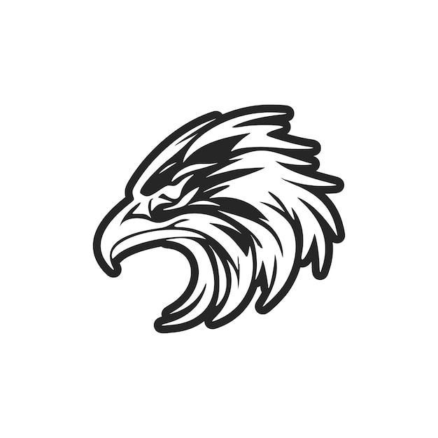 Un logo de un águila en colores blanco y negro.