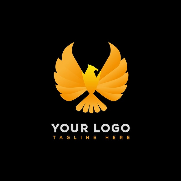 Logo águila estilo de color degradado Vector Premium