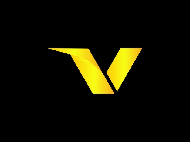 Un logo amarillo con la letra v