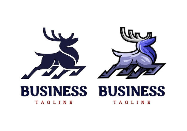 Logo Animal Blue Stag Plantilla de ilustración vectorial con diseño simple y elegante Bueno para cualquier industria