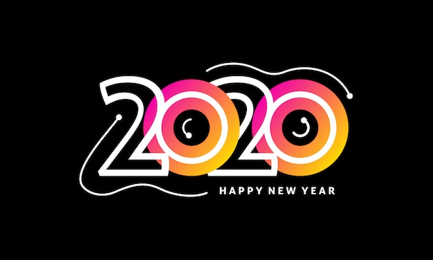 Vector logo de año nuevo 2020