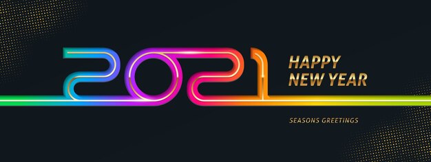logo de año nuevo. Diseño de saludo con número multicolor de año.