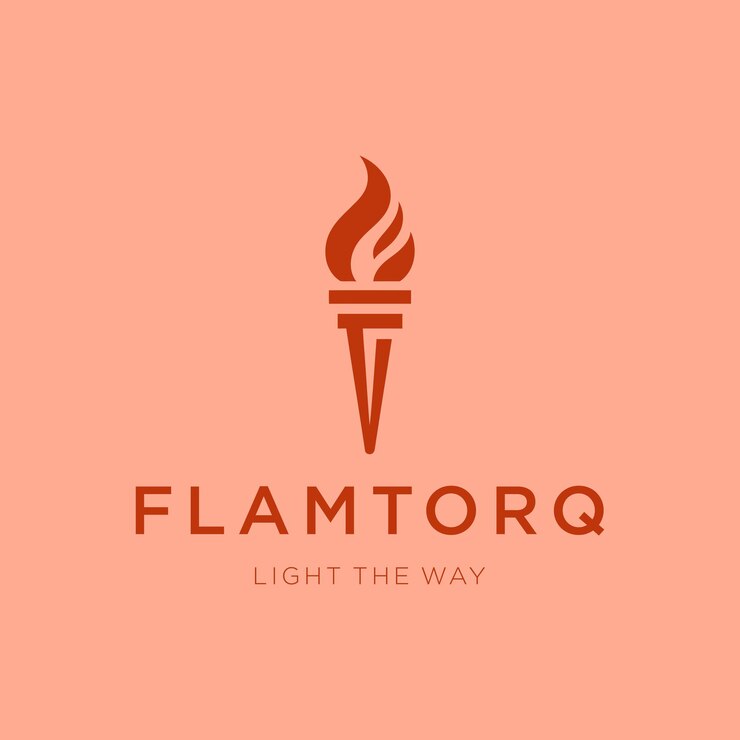 Logo de la antorcha Una antorcha ardiente que simboliza la iluminación la esperanza y la pasión