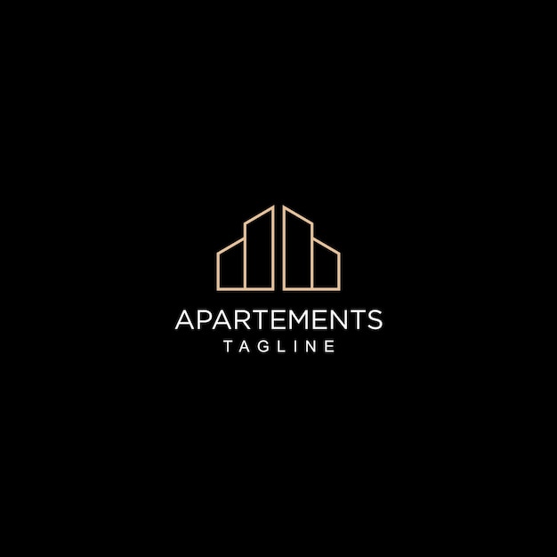 Logo apartamentos diseño tangline arte plantilla