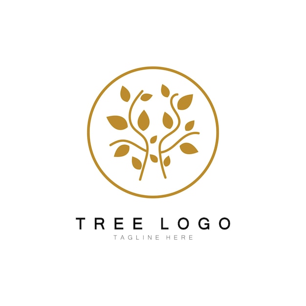 Logo de árbol abstracto para bosque y parque natural con una combinación de vector