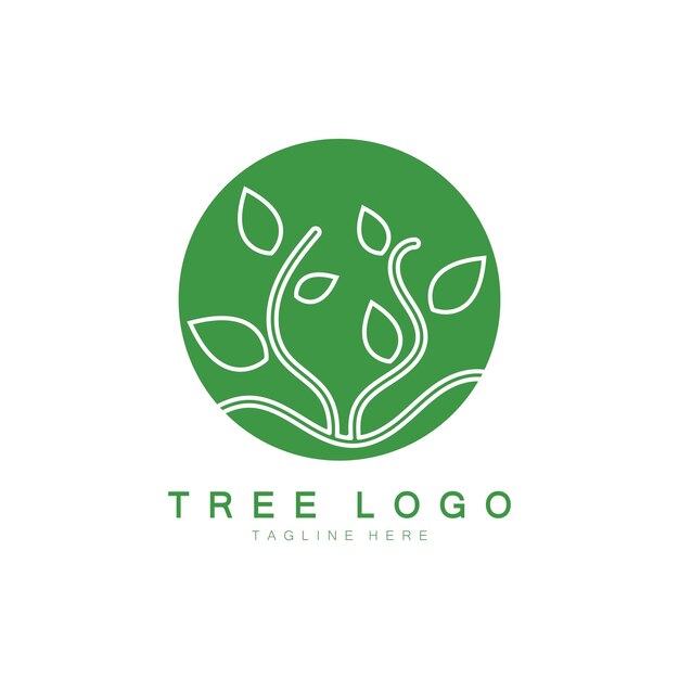 Logo de árbol abstracto para bosque y parque natural con una combinación de vector
