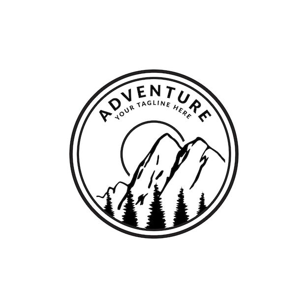Vector logo de aventura insignia vintage