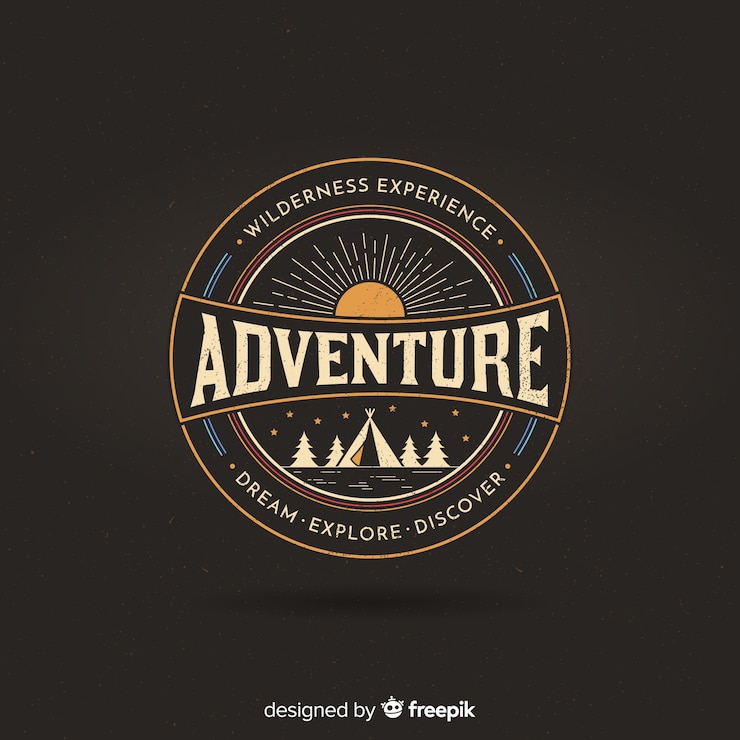 Vector logo de aventura vintage