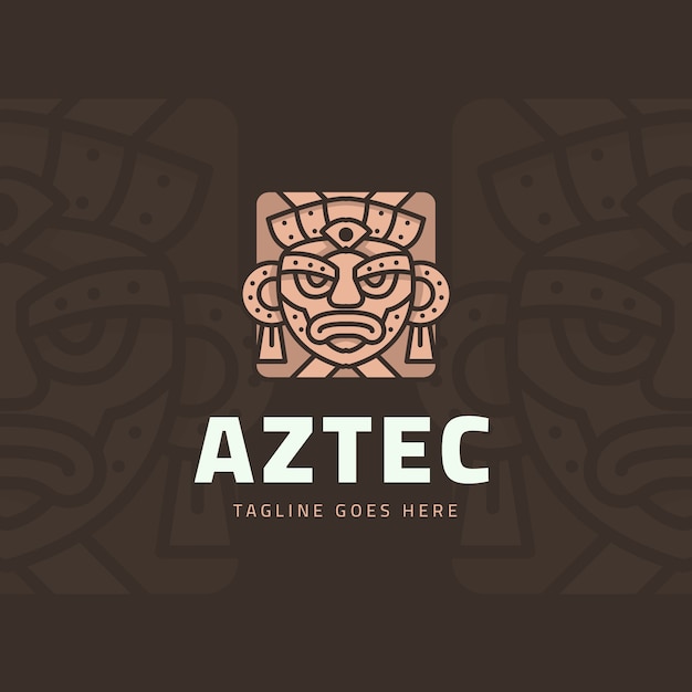 Vector logo azteca dibujado a mano