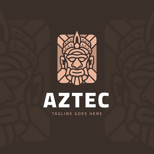 Vector logo azteca dibujado a mano