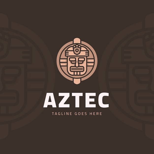 Vector logo azteca dibujado a mano