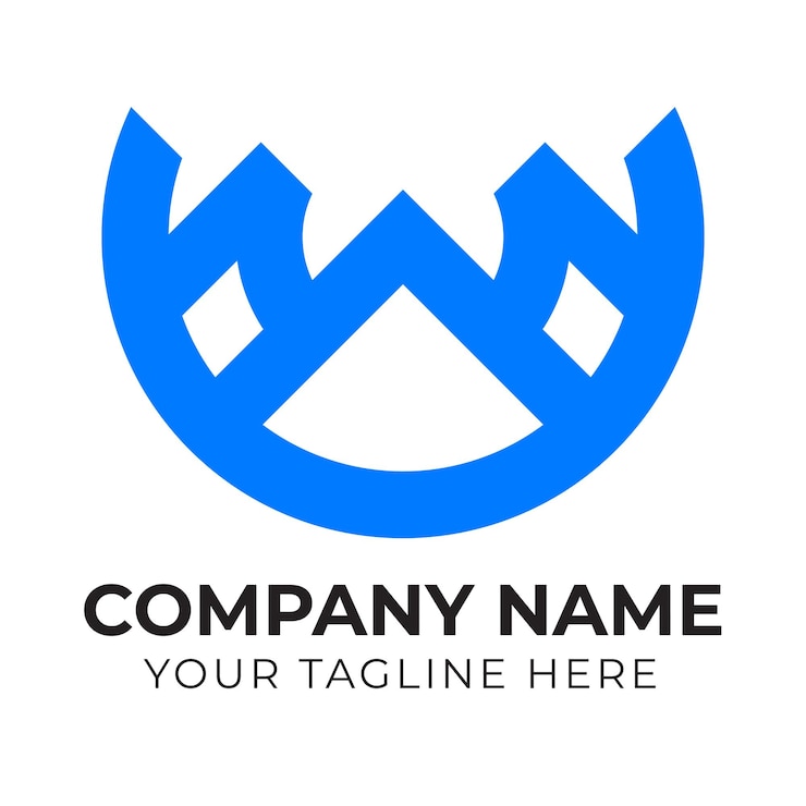 Vector un logo azul con una aw en él