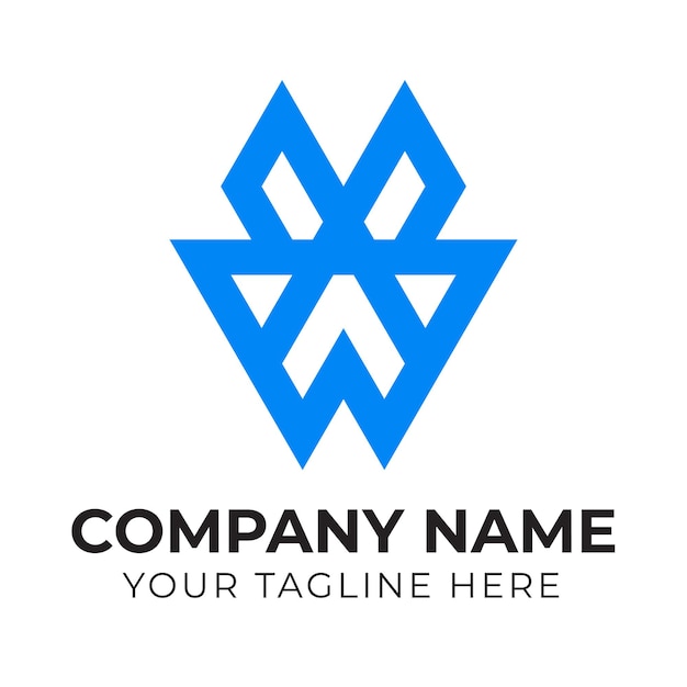 Un logo azul con una aw en él