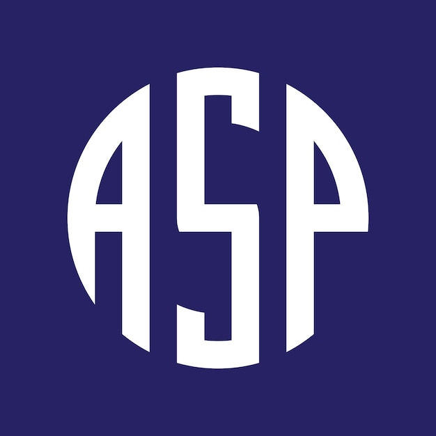 Un logo azul y blanco para asp.