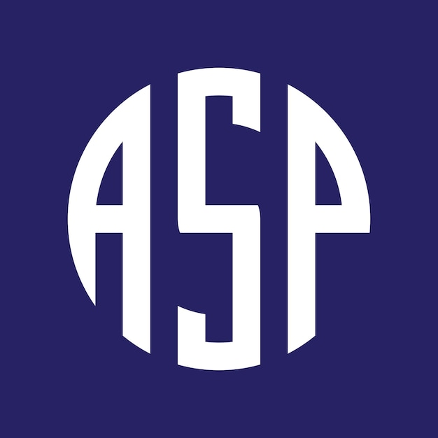 Un logo azul y blanco para asp.