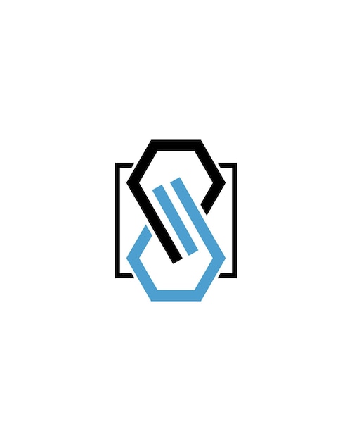 Un logo azul y blanco con una letra azul e
