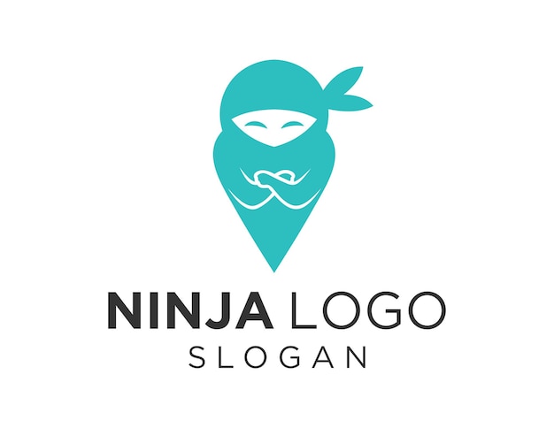 Un logo azul para una empresa llamada logo ninja