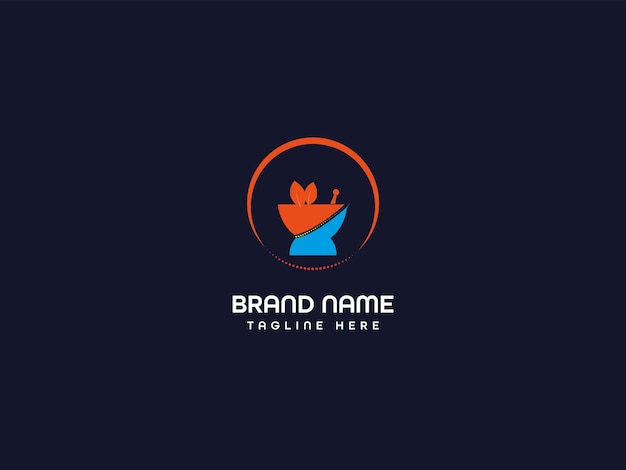 Un logo azul con un hombre con sombrero.