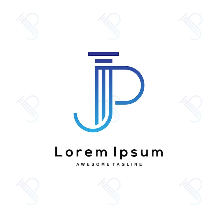 Vector logo azul y morado con la letra p
