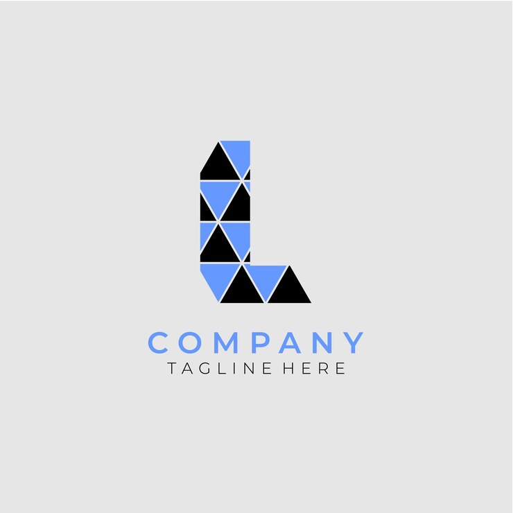 Vector un logo azul y negro con la letra l en él