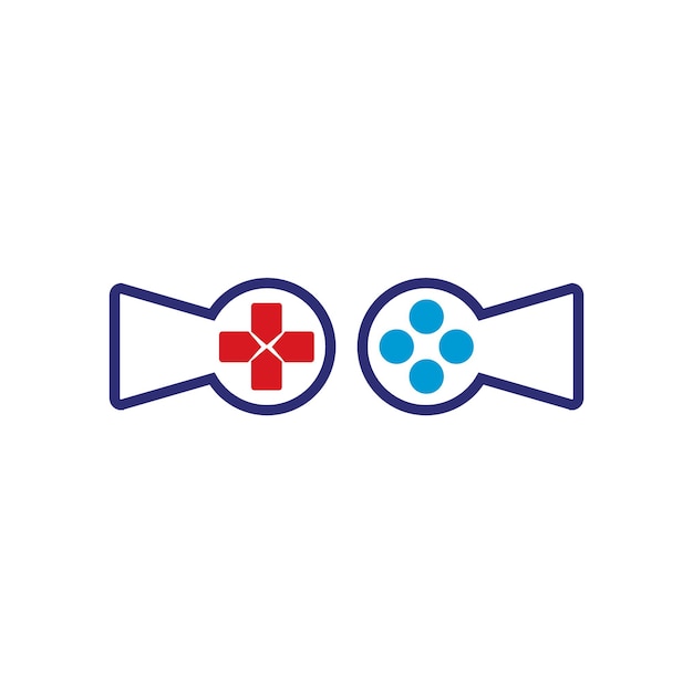 Un logo azul y rojo para un dispositivo médico