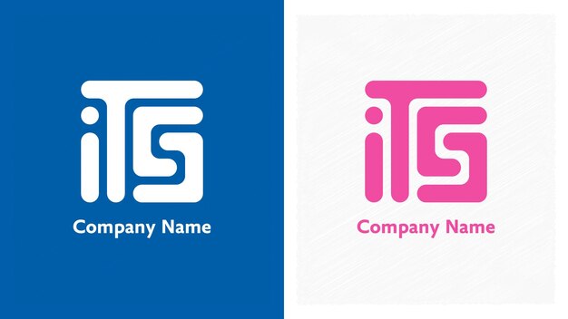 Vector un logo azul y rosa que dice itg.