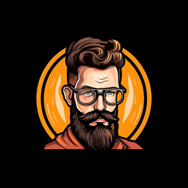 logo de barba hombre