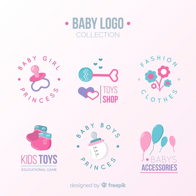 Vector logo de bebé adorable con estilo moderno