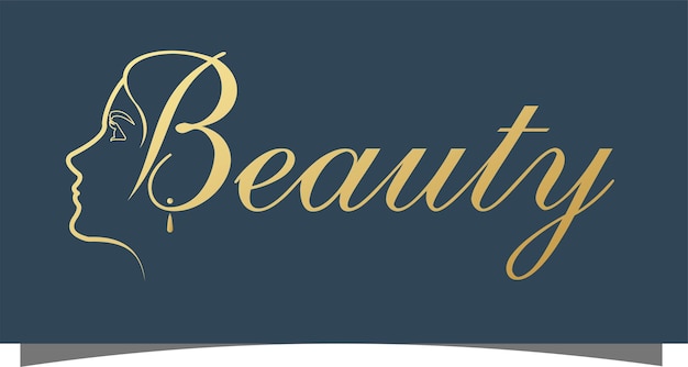 Logo de belleza con concepto creativo y vector premium de diseño