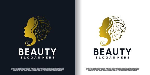 Logo de belleza con diseño creativo Vector Premium